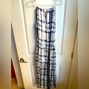 Subtle Luxury Blue and White Tie Dye Maxi Dress